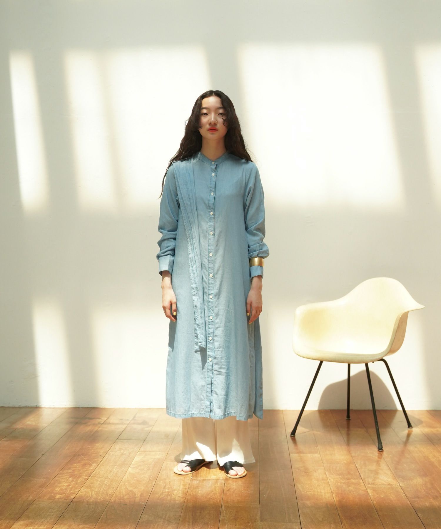 限定Price！SALE Indian cotton sheer denim シャツワンピース TINA 