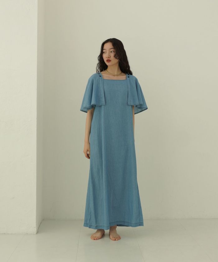 限定Price！SALE Indian cotton sheer denim 2WAYワンピース