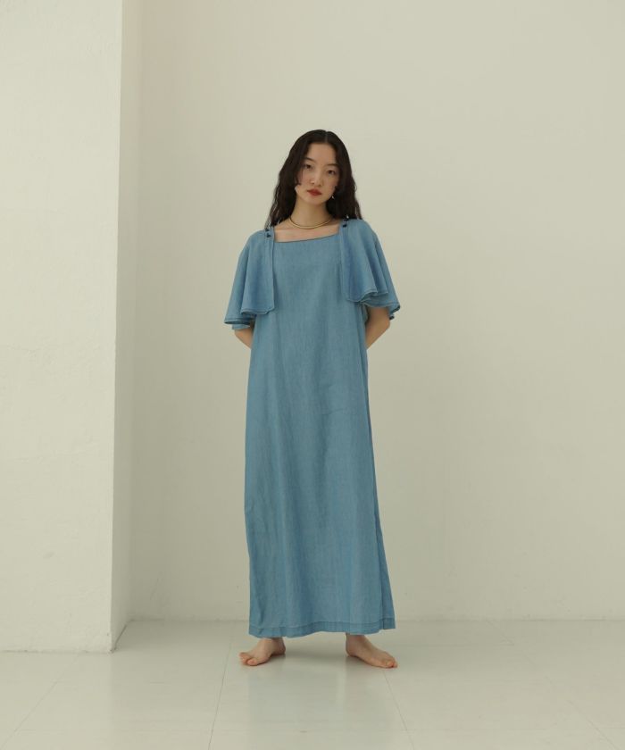 限定Price！SALE Indian cotton sheer denim 2WAYワンピース