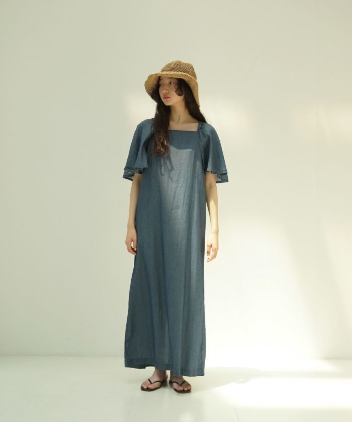 限定Price！SALE Indian cotton sheer denim 2WAYワンピース
