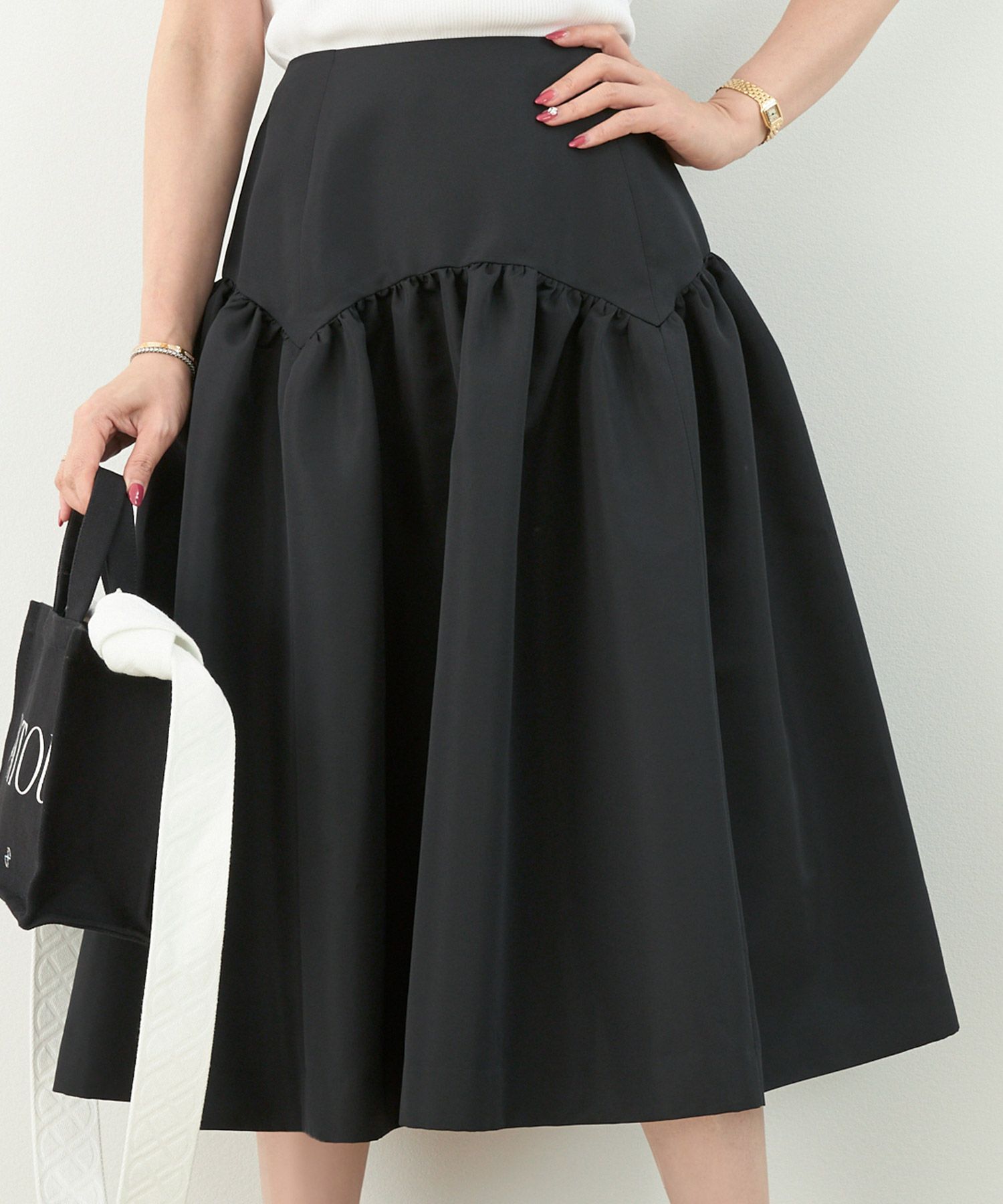 新品タグ付き はこん 06SS LOOK14】D&G レース×フリンジ切替スカート 