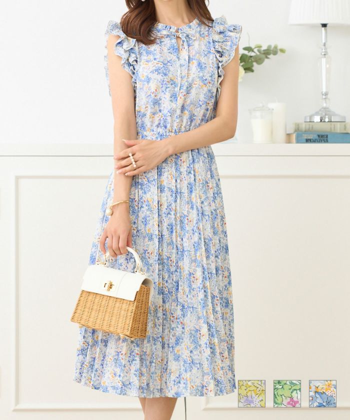 3COLOUR★Sleeveless floral French retro dress ワンピース 31 psc311-0568_c2.jpg