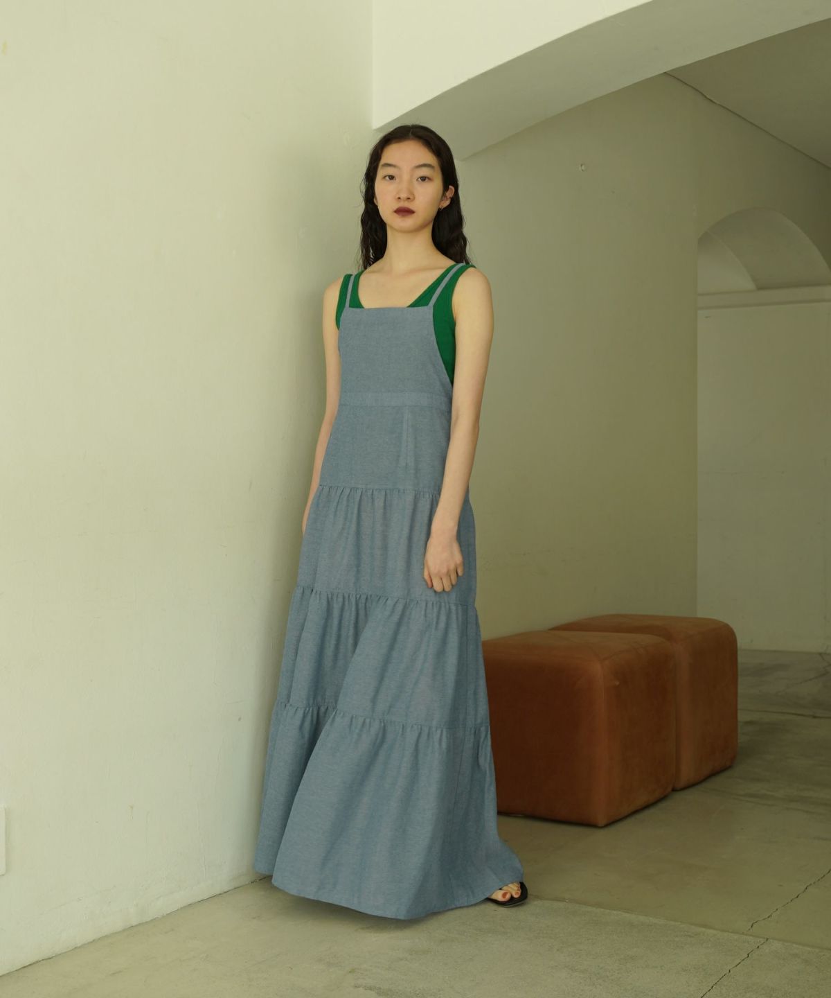 ワンピース/ティアード/ブルー/ブラック/夏