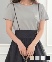 vaniller オリジナル ロゴ刺繍入り ポケット Ｔシャツ le reve vaniller