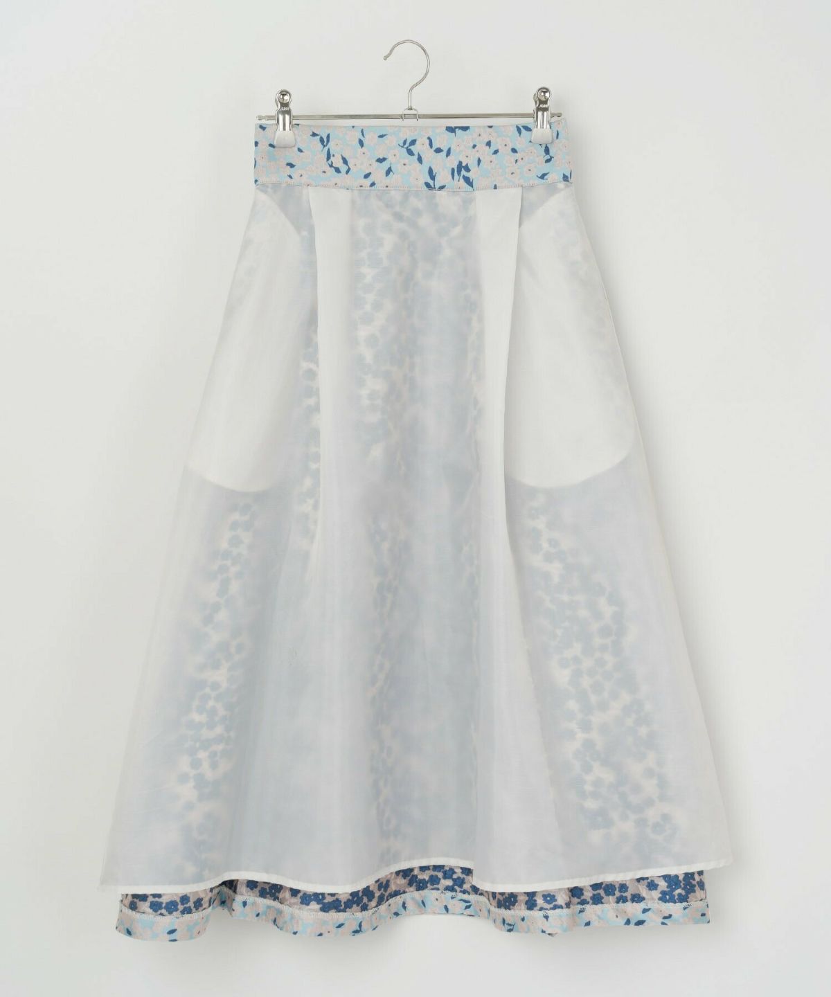 レディース/スカート/ボトムス/フレアスカート/ジャガード/花柄/刺繍/チャーム/タック/膝下/上品/エレガント/大人カワイイ/着映え