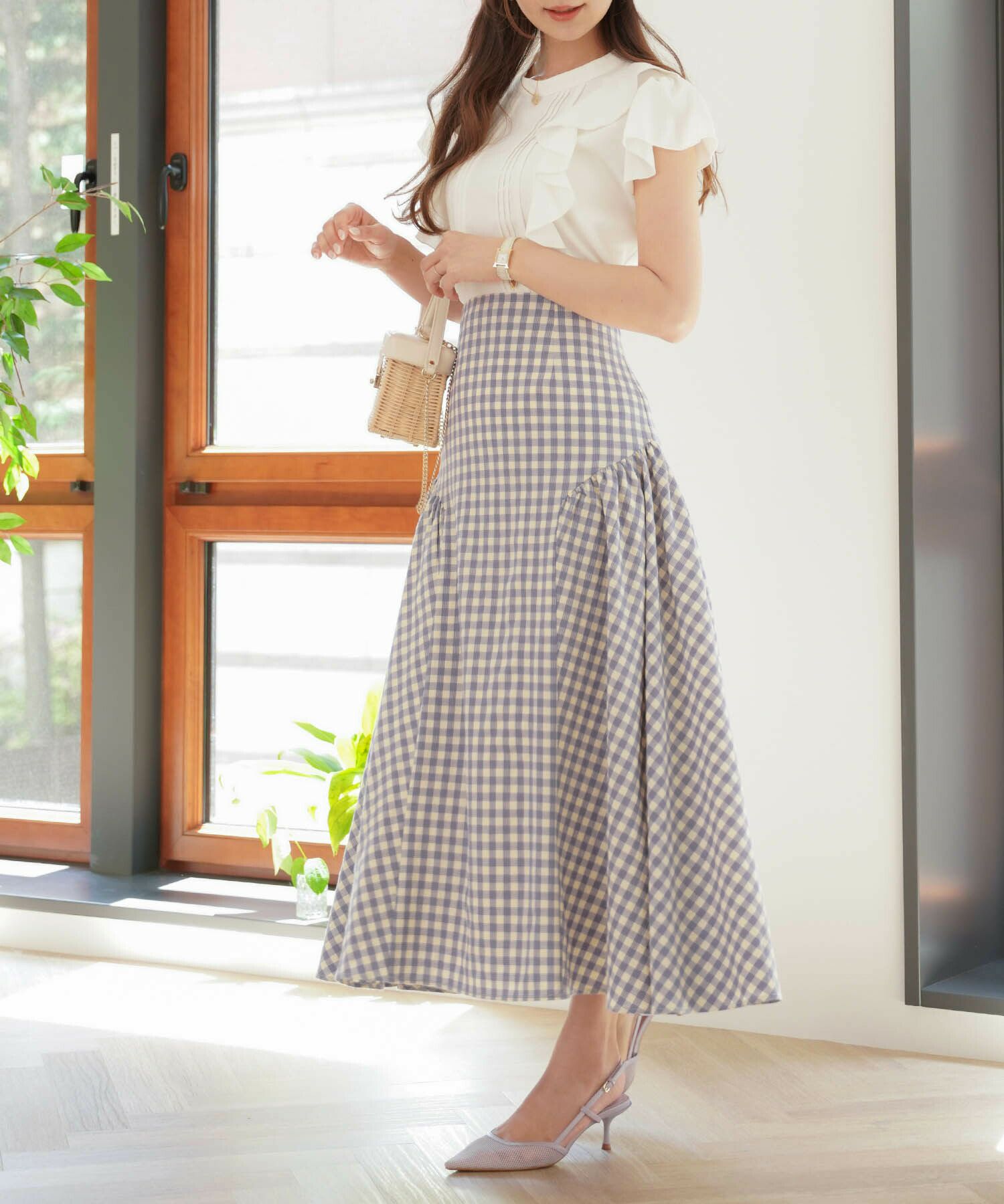 29 特別価格 ギンガムチェック ギャザーマキシスカート リカちゃん 