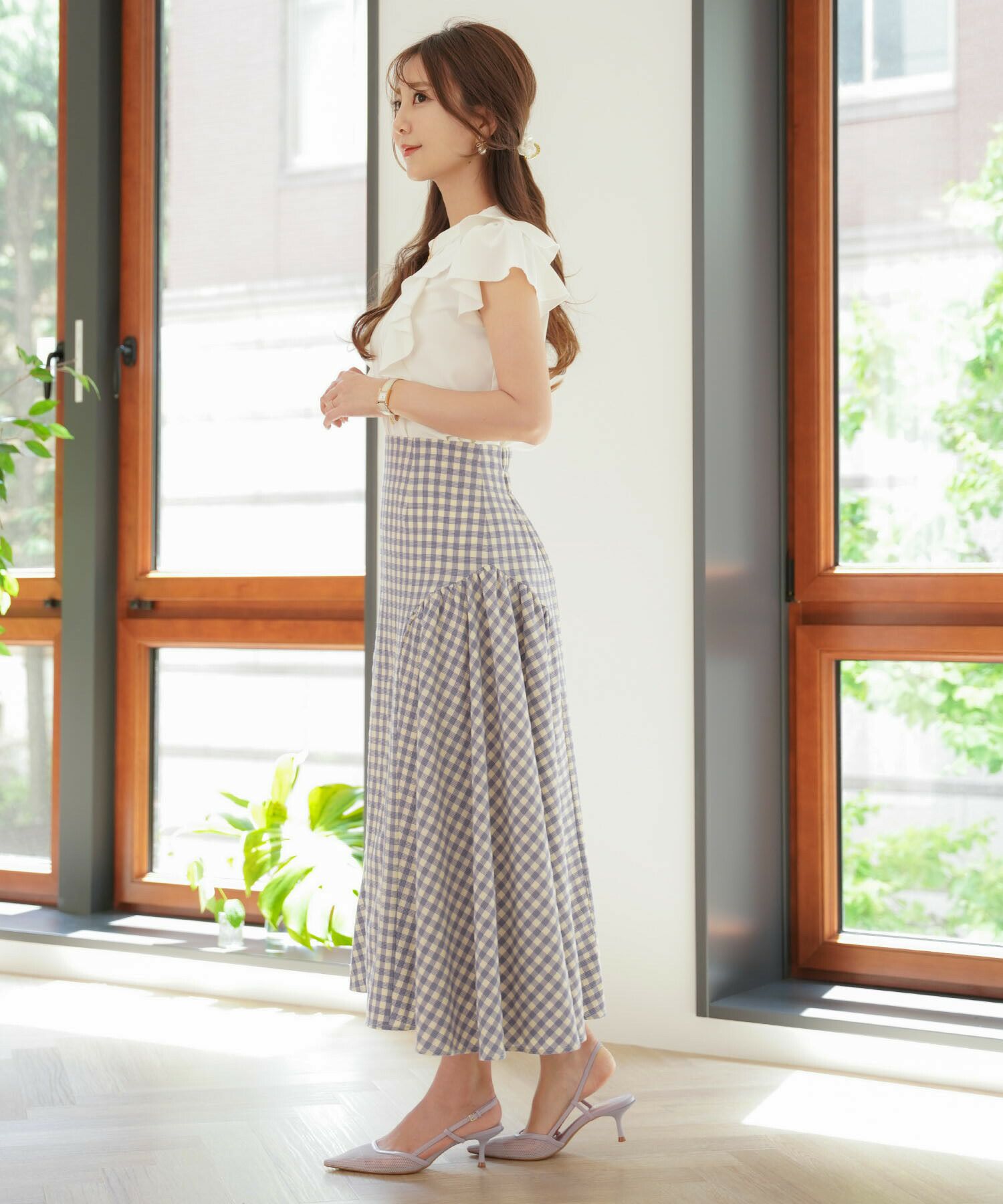 leur logette ギンガムチェック フレアスカート UNITED ARROWS  