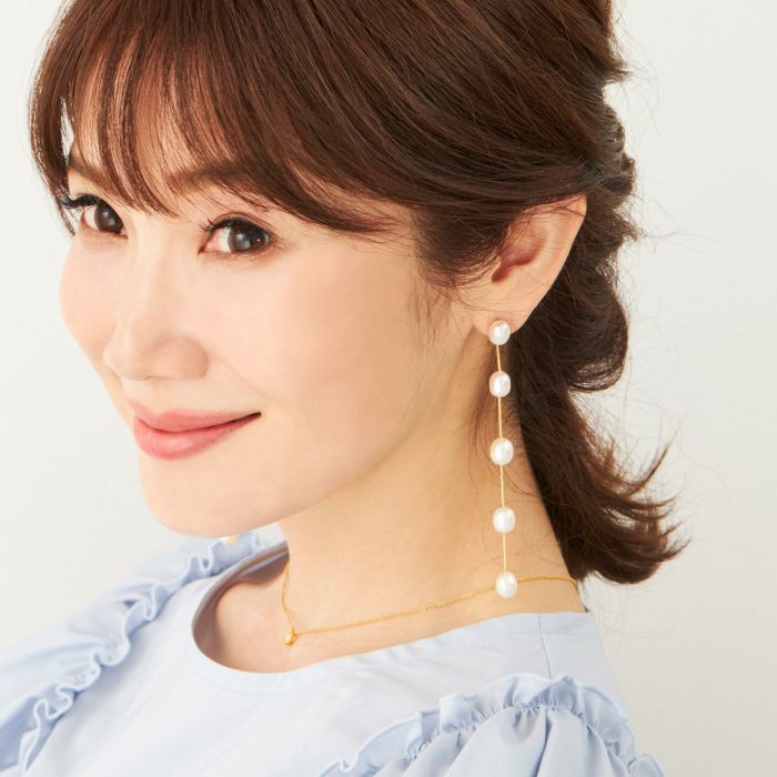 5 パール ロング ピアス イヤリング 5 Pearl Long Pierce Earring