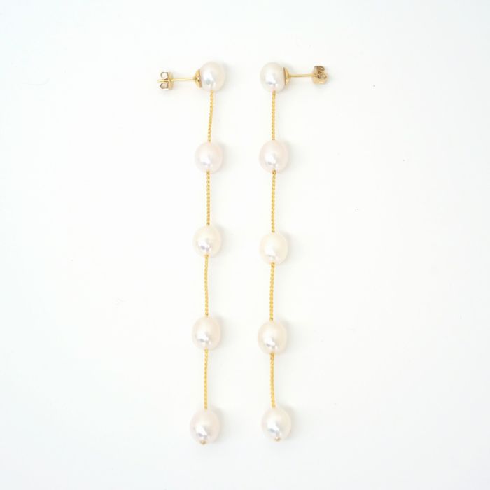 5 パール ロング ピアス イヤリング 5 Pearl Long Pierce Earring