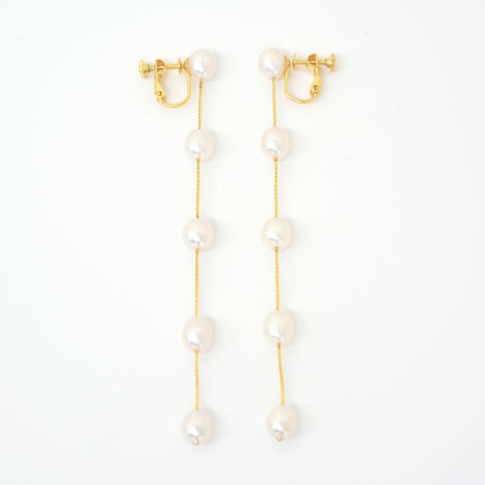 5 パール ロング ピアス イヤリング 5 Pearl Long Pierce Earring