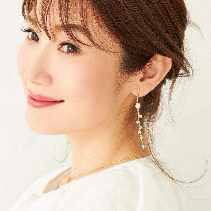 スプラッシュ ターコイズ ピアス イヤリング Splash Turquoise Pierce Earring