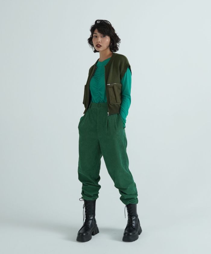 限定Price！SALE フロントタック コーデュロイパンツ TINA