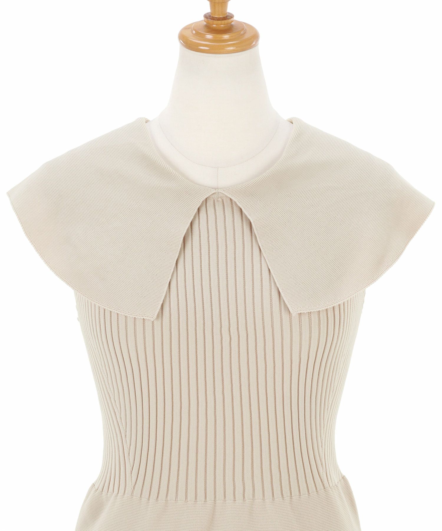 洗濯機で洗える/マシンウォッシャブル/日本製/レディース/ニット/ワンピース/フィット＆フレア/ホールガーメン/トノースリーブ/ラウンドネック/膝下丈/膝丈/サステナブル/無縫製/サブスティナブル/洗濯可/ビッグカラー/モカベージュ/ネイビー/ブラック/ピンクベージュ/黒/紺