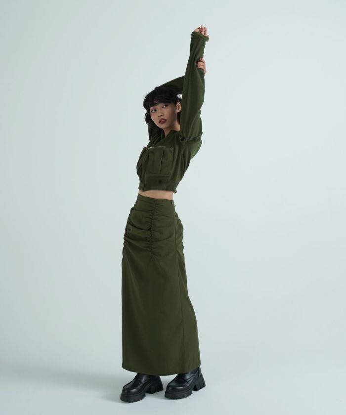 【THEAIRTOWN】クールシャーリングスカート レイヤードマキシシャーリングスカート / Layered Maxi Shirring