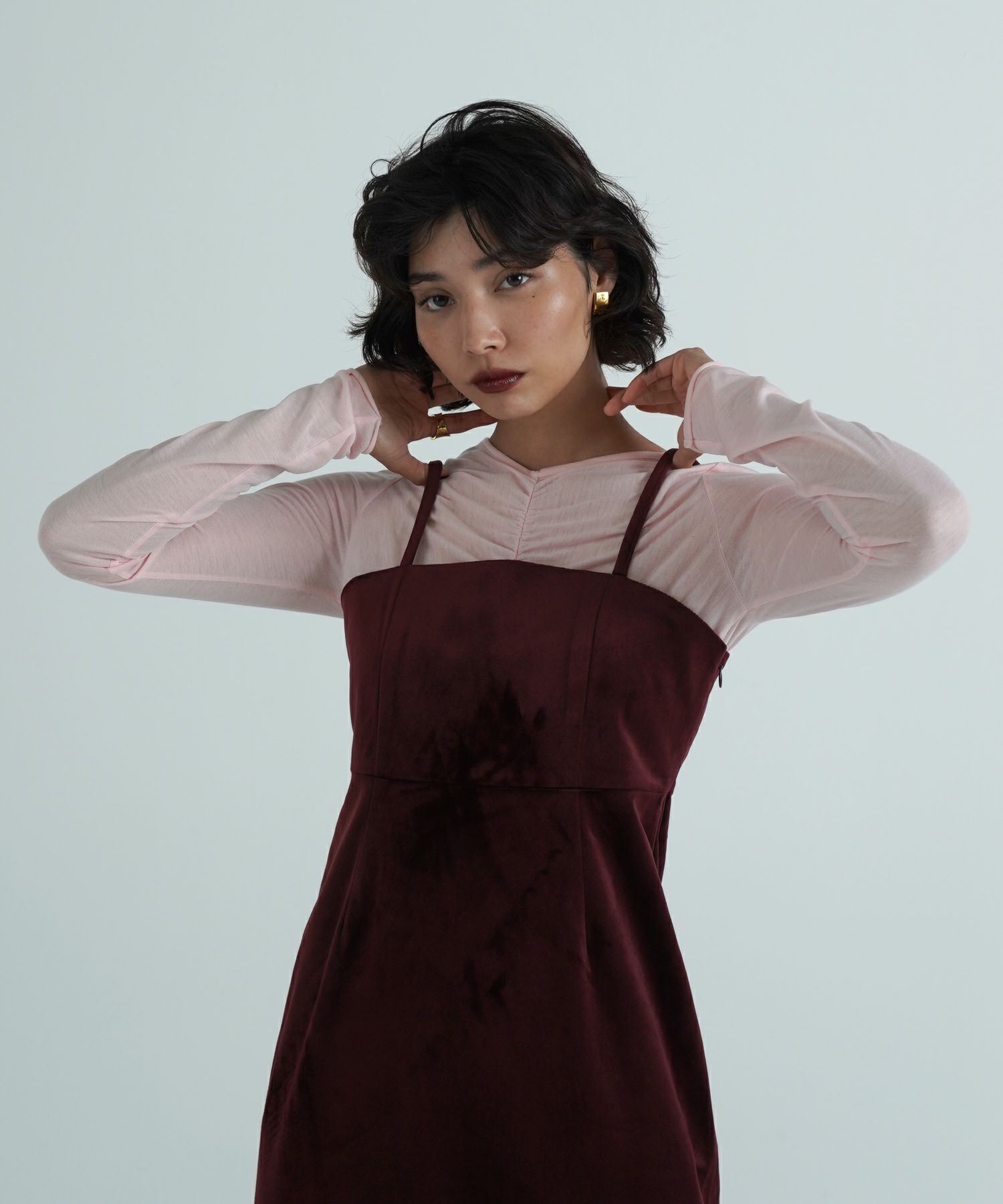 ワンピース/バーガンディ/ブラック