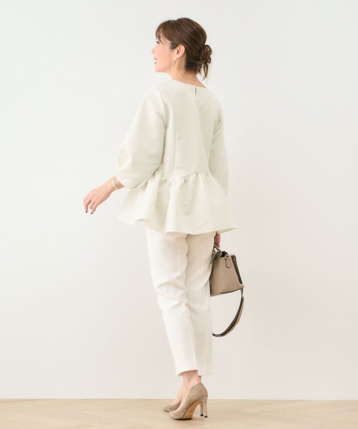 スカラップブラウス バンドカラーシャツ Liala×PG 新品タグ付き