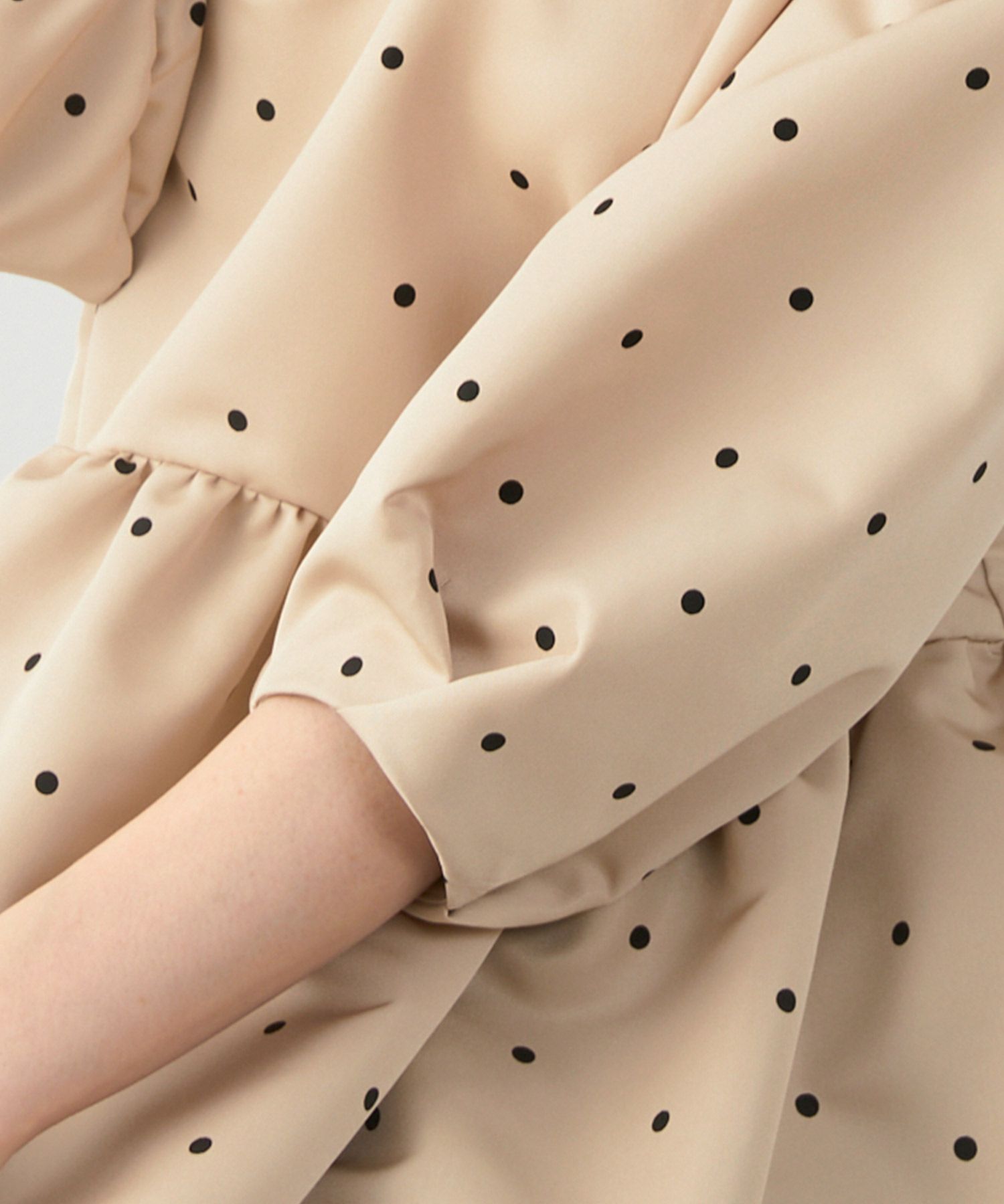 手洗い可新色追加日本製ペプラム無地ドット柄フレアタック春秋大人カジュアルきれいめジョイントスペース