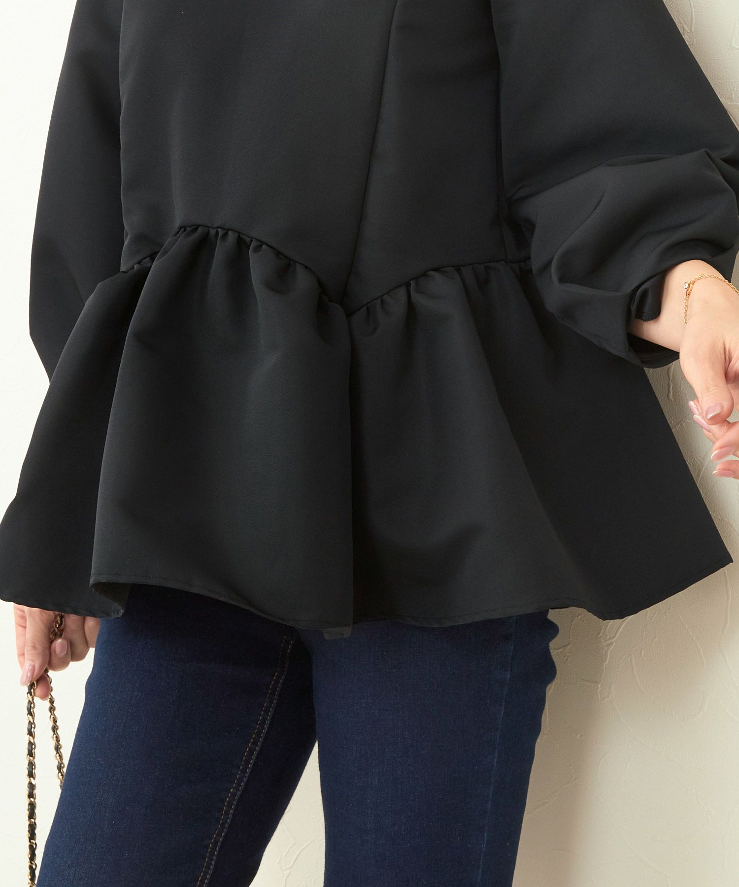 手洗い可新色追加日本製ペプラム無地ドット柄フレアタック春秋大人カジュアルきれいめジョイントスペース