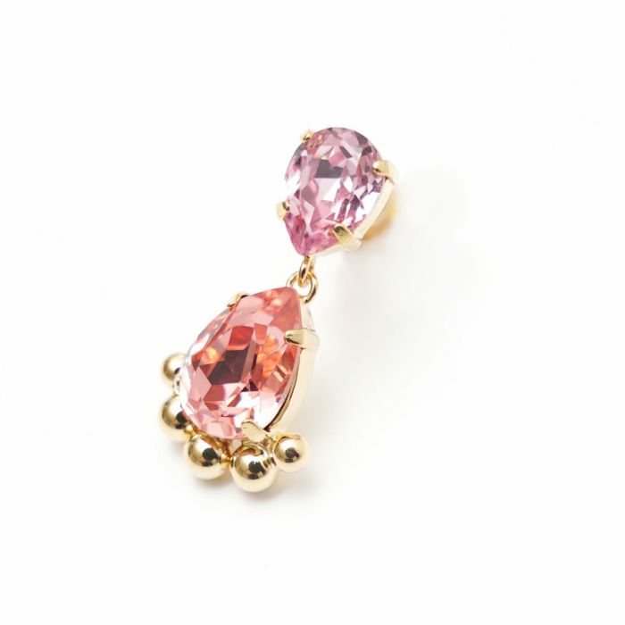 ピンク クリスタル スタッズ ピアス イヤリング Pink Crystal Studs Pierce Earring