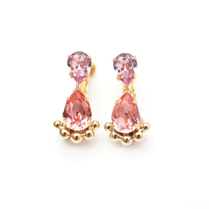 ピンク クリスタル スタッズ ピアス イヤリング Pink Crystal Studs Pierce Earring