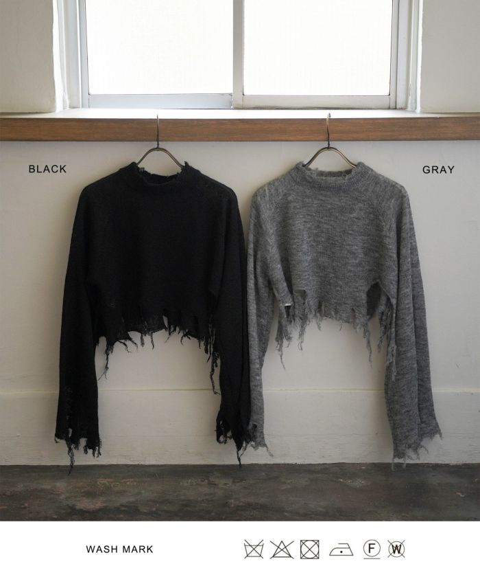 限定Price!SALE クロップド ダメージニット TINA:JOJUN 全2色 限定Price!SALE クロップド ダメージニット TINA:JOJUN 全2色