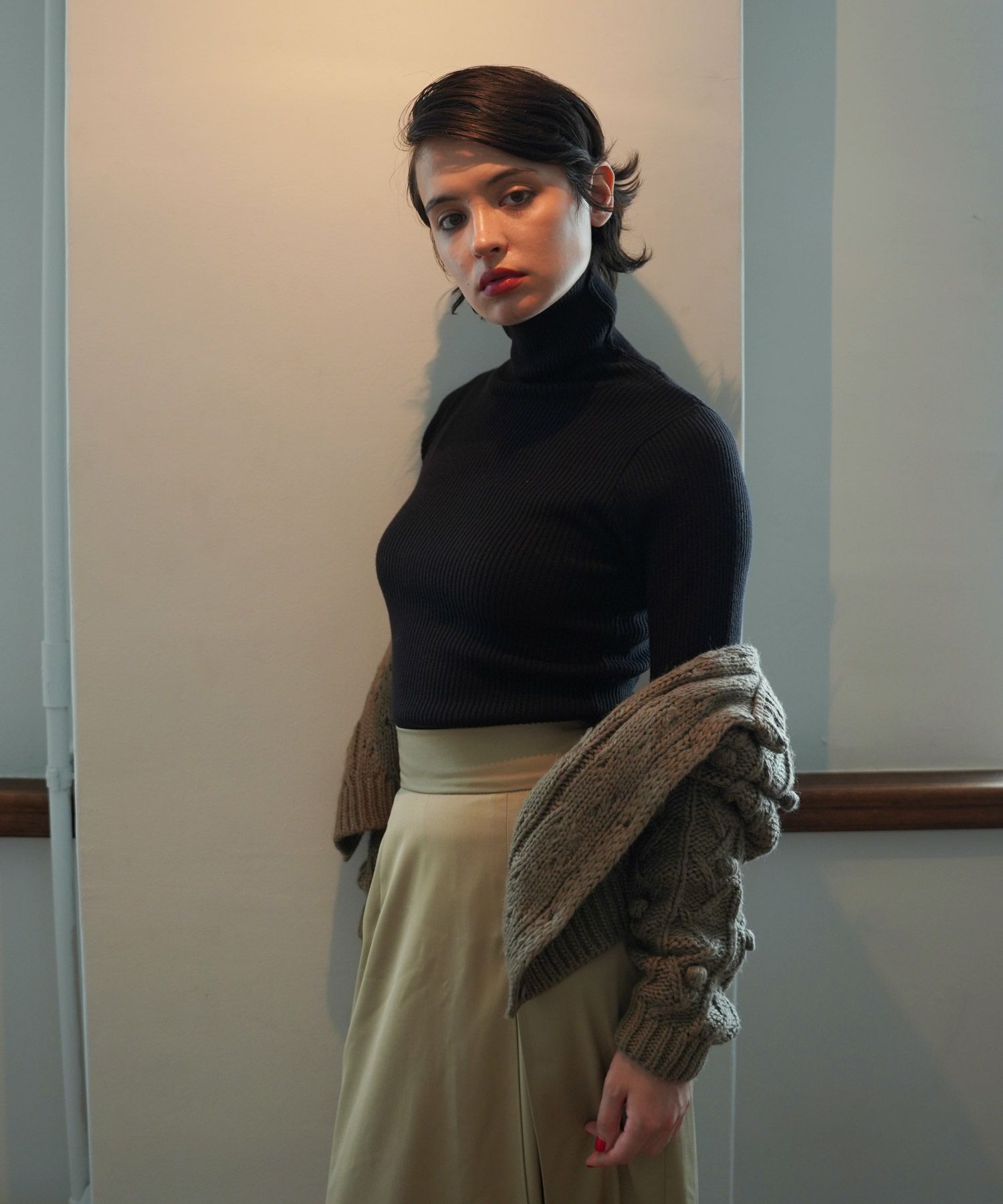 トップス/ニット/タートルニット/秋冬/ベビーピンク/ホワイト/シェルピンク/ミント/ホワイトパープル/ベージュ/ブラック