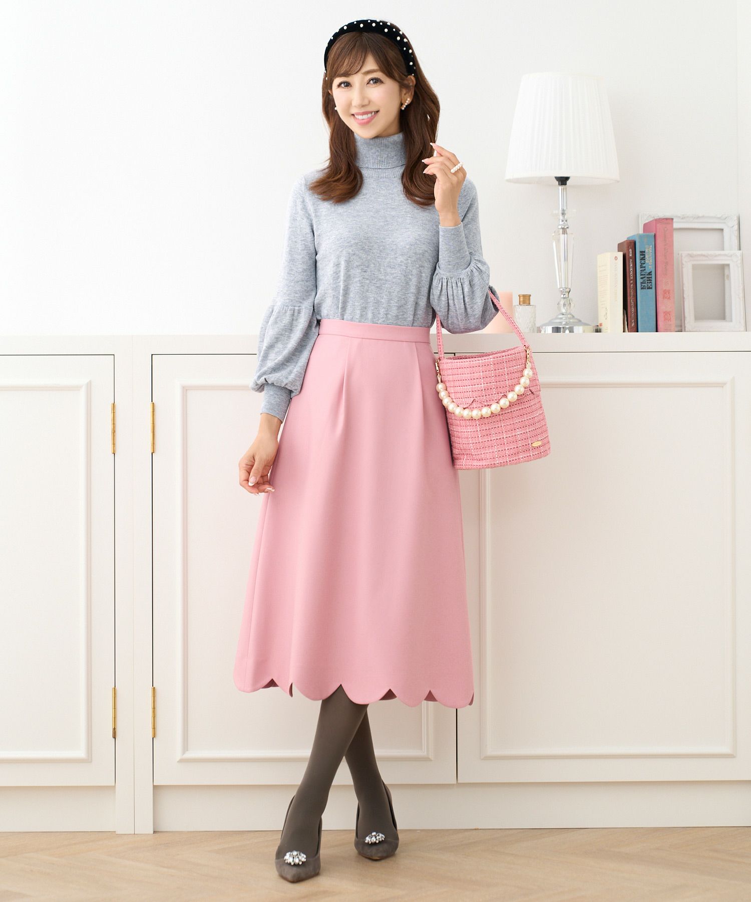 裾スカラップ デザイン スカート Prima Scherrer 全3色｜psc612-0594