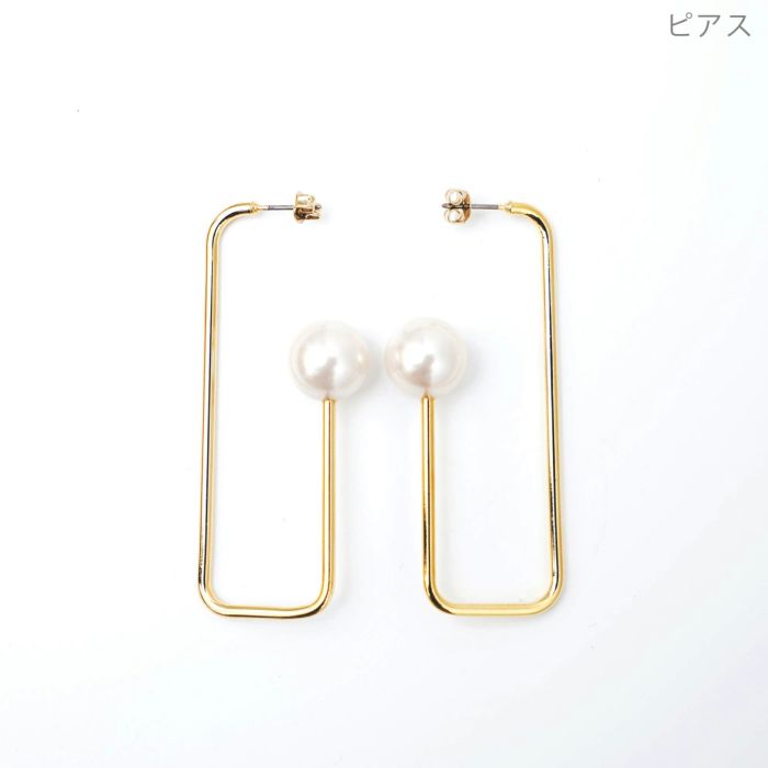 パール レクタングル ピアス イヤリング Pearl Rectangle Pierce Earring