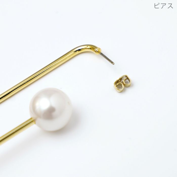 パール レクタングル ピアス イヤリング Pearl Rectangle Pierce Earring