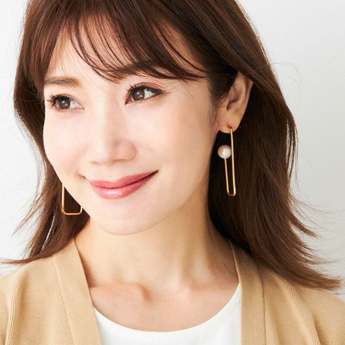 パール レクタングル ピアス イヤリング Pearl Rectangle Pierce Earring