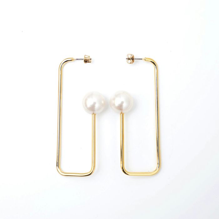 パール レクタングル ピアス イヤリング Pearl Rectangle Pierce Earring