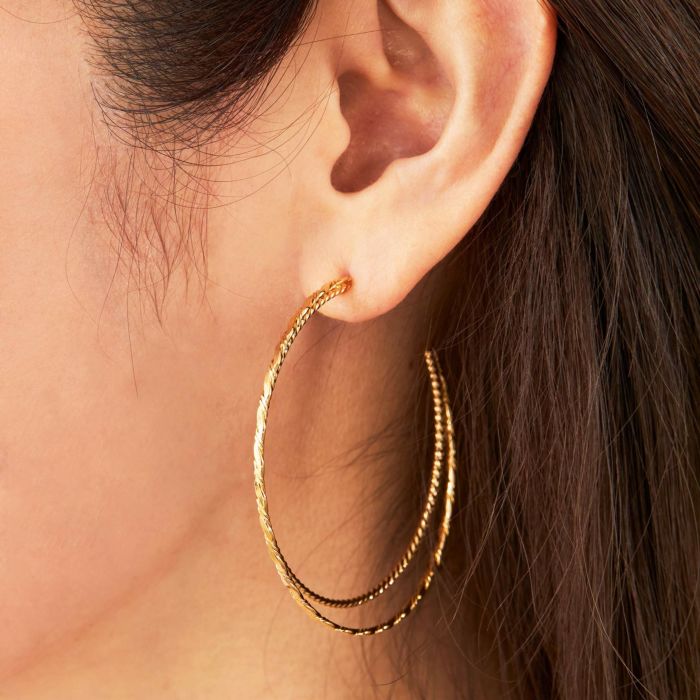 ゴールド スプリンクル フープ ピアス イヤリング Gold Sprinkle Hoop Pierce Earring