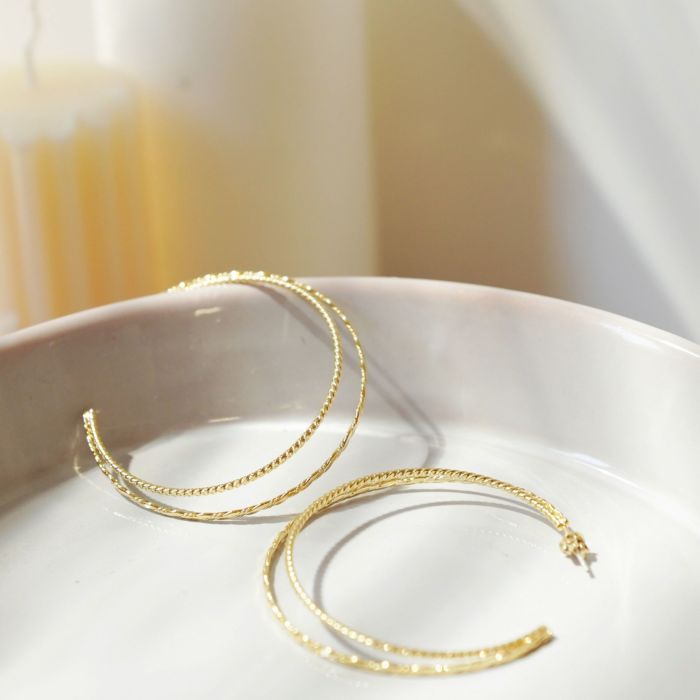 ゴールド スプリンクル フープ ピアス イヤリング Gold Sprinkle Hoop Pierce Earring