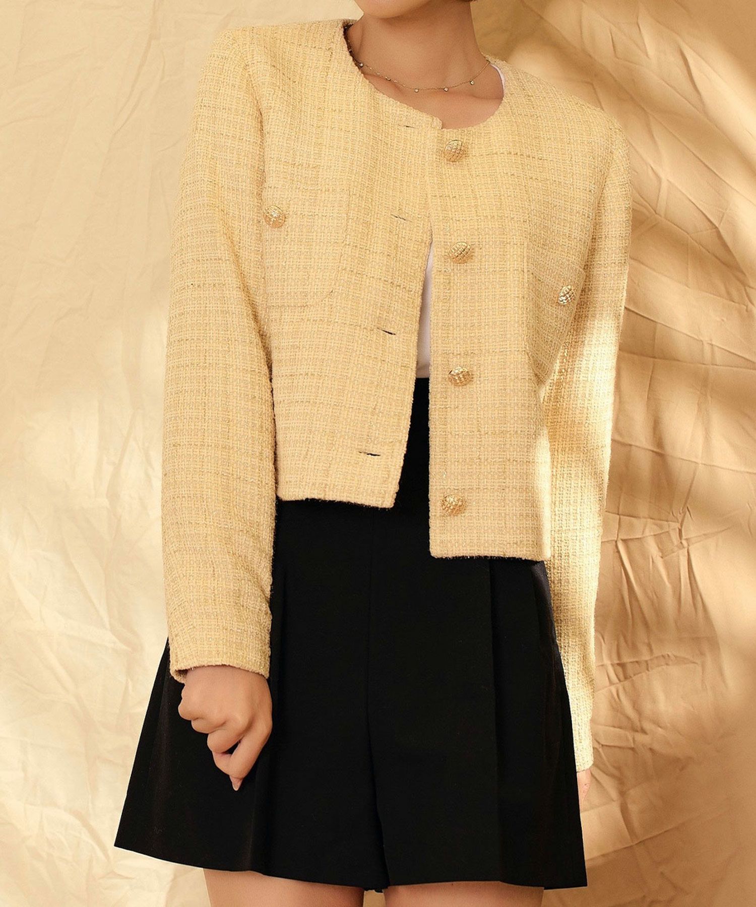 S/M/ツイード/ジャケット/ラメ/春/秋/冬