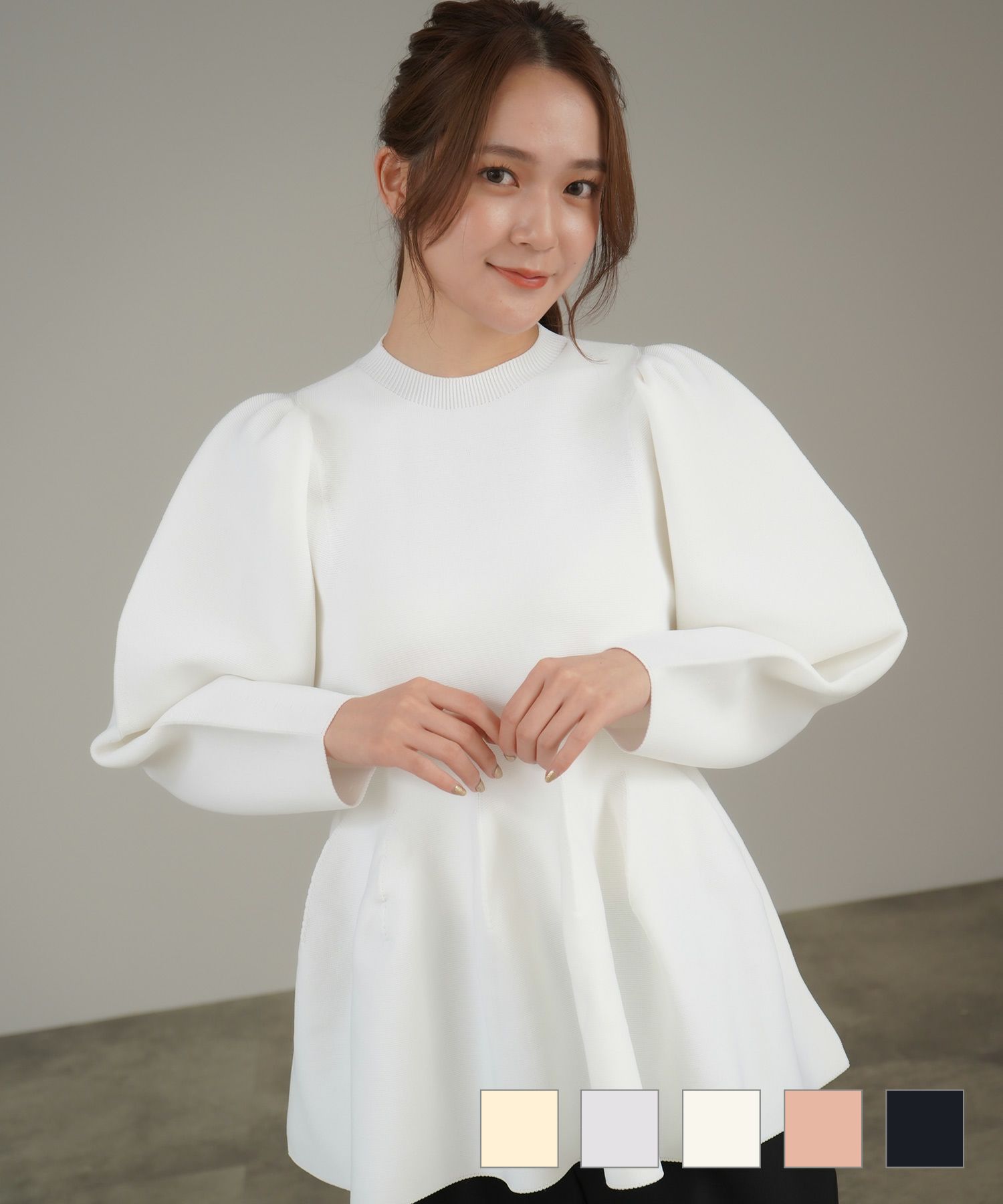 Winter-SALE ホールガーメント ペプラム チュニック ニット lieulien 