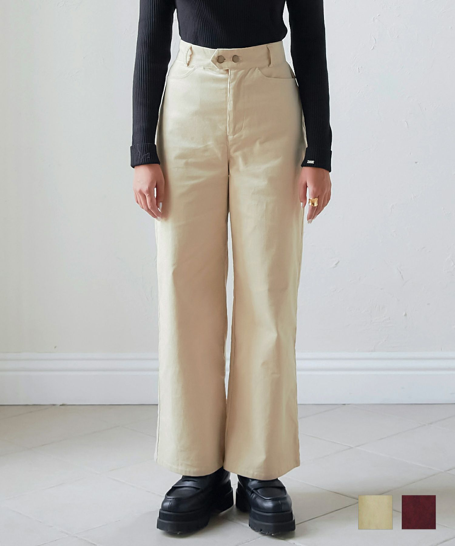 ワイドストレート コーデュロイパンツ TINA：JOJUN 全2色｜tnj712-0505  