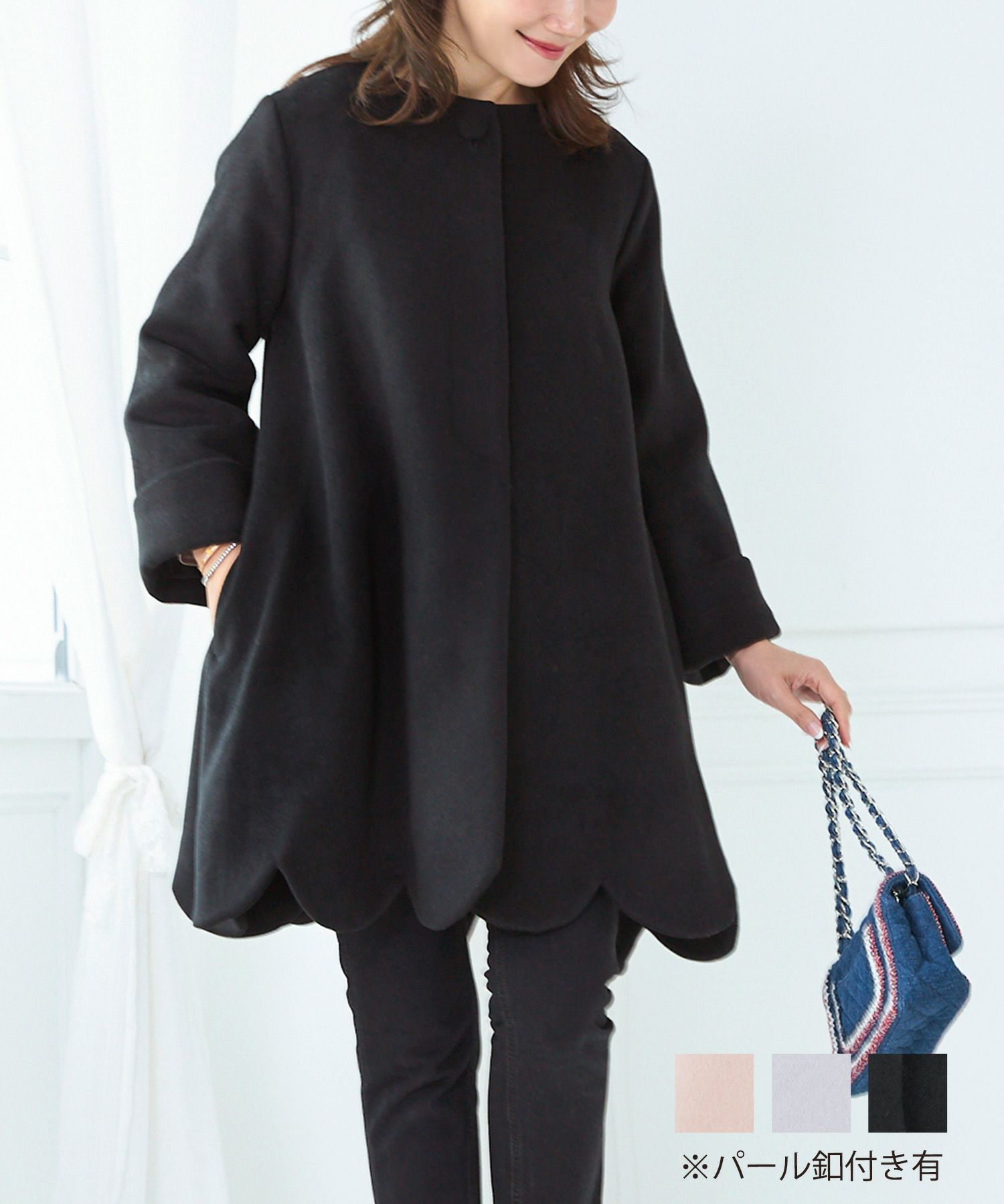 Liala×PG リアラ フリルヘム フード付きジャケット ブラック Sサイズ  