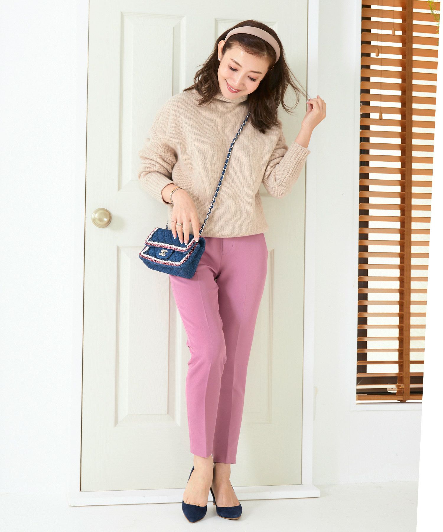 新色追加/選べる丈/通常丈/小柄さん/ボトムス/ウエストゴム/美脚パンツ/美ライン/XS/S/M/L