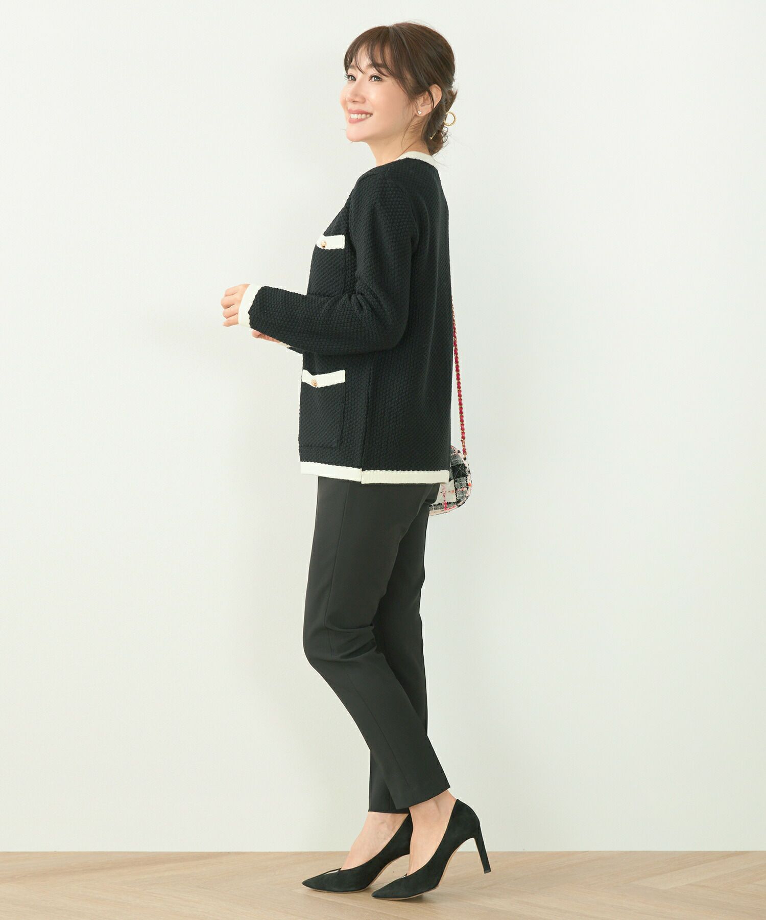 日本製/長袖/かのこ/金ボタン/ポケット/羽織り/ジャケットライク