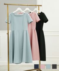 スクエアネック プリンセスギャザー ワンピース Prima Scherrer