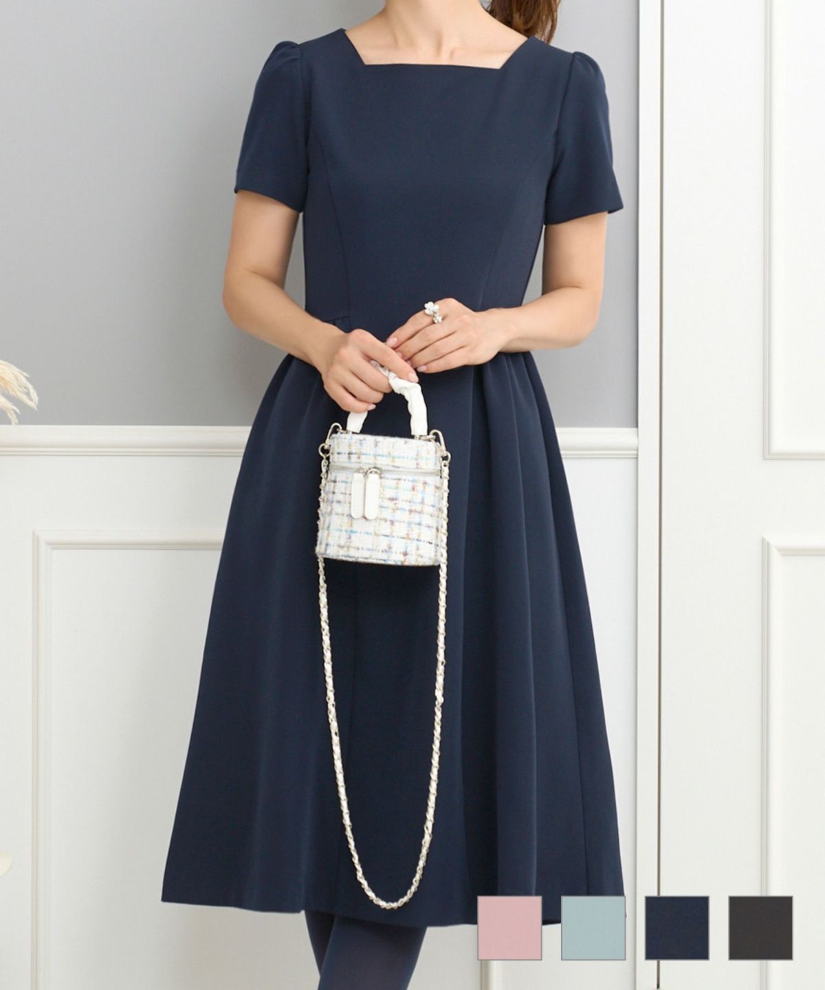 スクエアネック プリンセスギャザー ワンピース Prima Scherrer