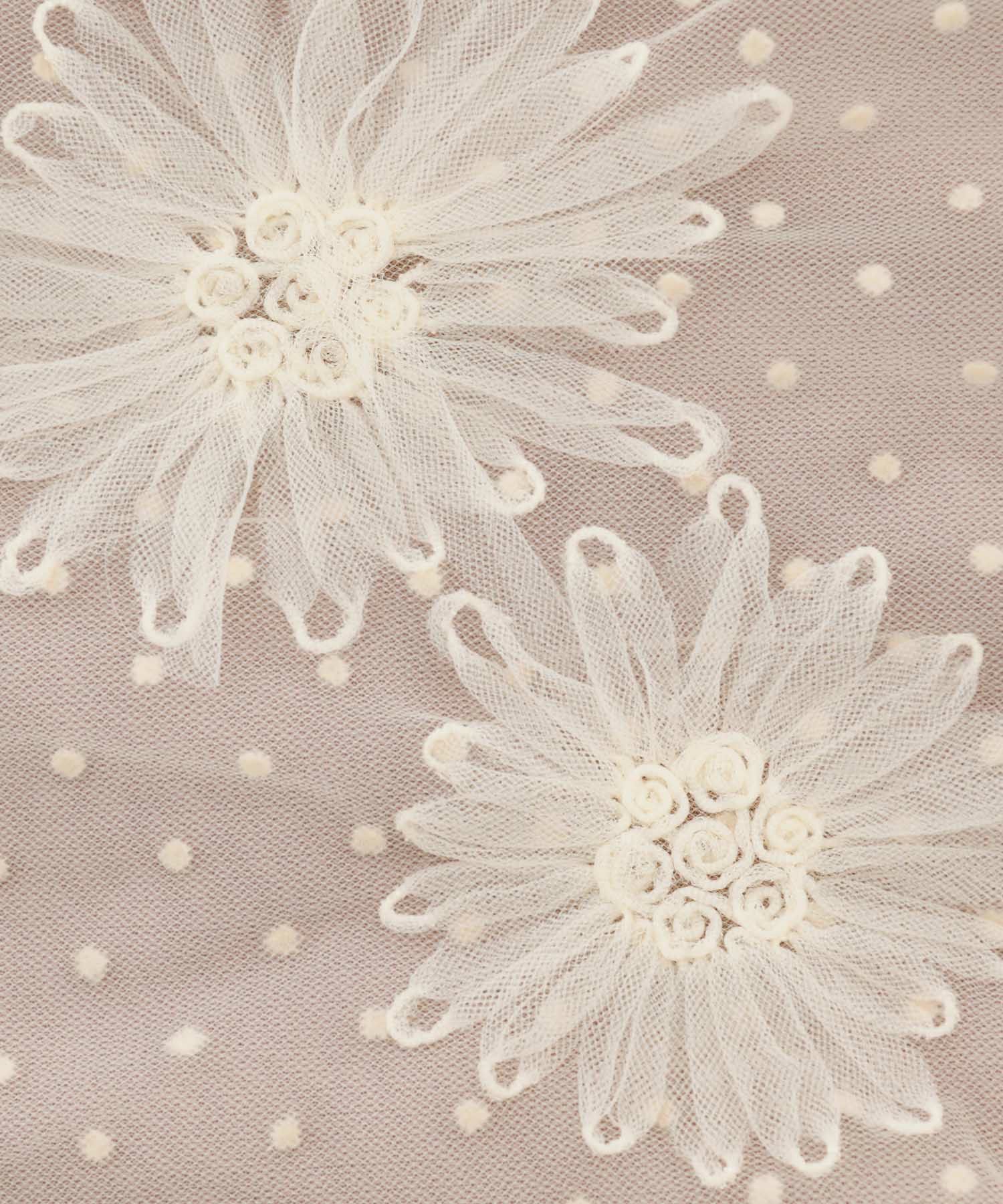 レディース/ワンピース/カットワンピース/マキシ丈/花柄/チュール/シアー/パフスリーブ/リブ/ドッキング/ハートネック/8部丈/タック/ピンクベージュ/ブラック/袖チュール/バイカラー/大人/カジュアル/上品/エレガント/フェミニン