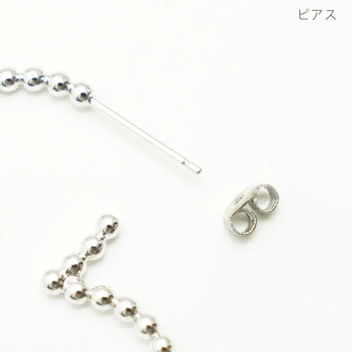 スタッズ クローバー フープ ピアス イヤリング Studs Clover Hoop Pierce Earring