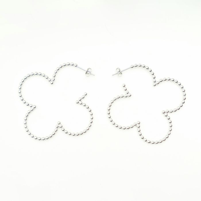 スタッズ クローバー フープ ピアス イヤリング Studs Clover Hoop Pierce Earring