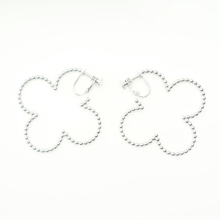 スタッズ クローバー フープ ピアス イヤリング Studs Clover Hoop Pierce Earring