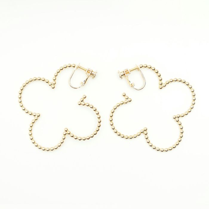 スタッズ クローバー フープ ピアス イヤリング Studs Clover Hoop Pierce Earring