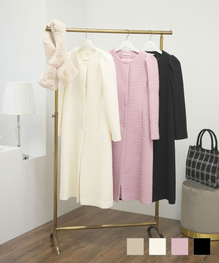 ツイードショルダータックコートPrimaScherrer全3色｜psc112-0603【1】