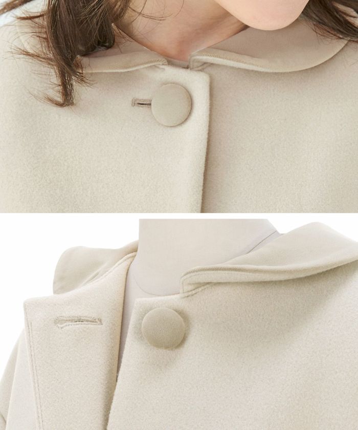 OUTLET-SALE ベロア 丸襟 後ろボックス コート Liala×PG 全2色｜lpg112