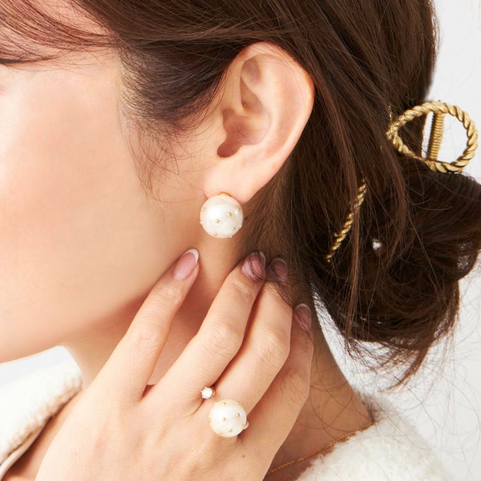 ドット パール ピアス イヤリング Dot Pearl Pierce Earring （Liala） 全2種｜lia945-9710 【10】