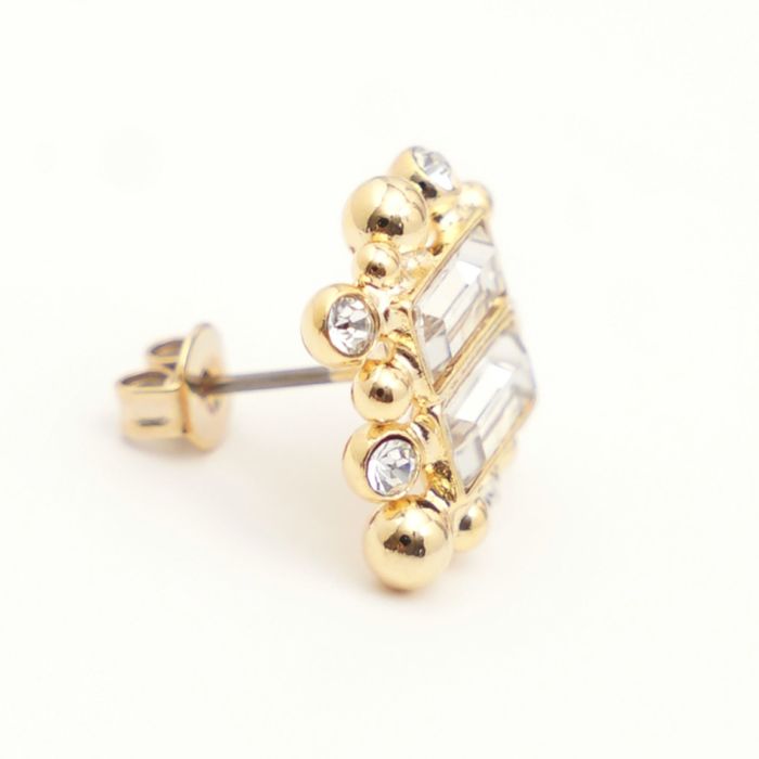 クリスタル レクタングル ピアス イヤリング Crystal Rectangle Pierce Earring